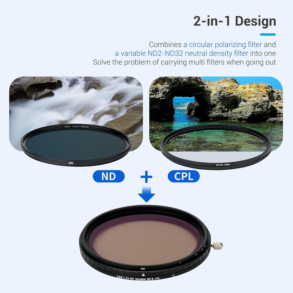 82mm Variable ND Filter & CPL Polarizer Filter with Storage Case and Lens Cap Z9758