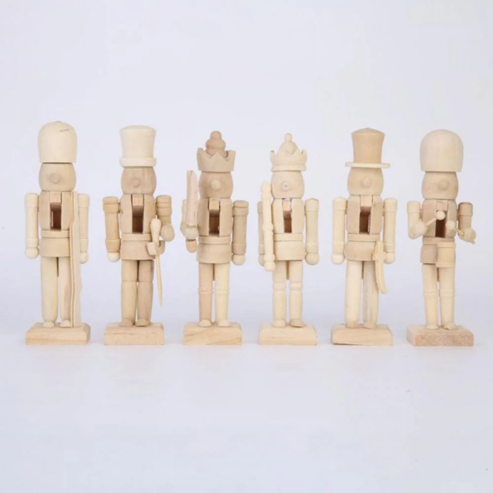 6 Set Unfinished Wooden Nutcracker Figures U826