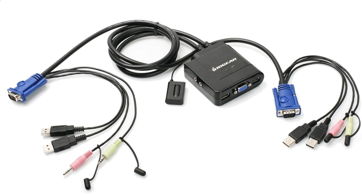 2-Port HDMI Cable KVM Switch with Cables and Audio, Black N6144