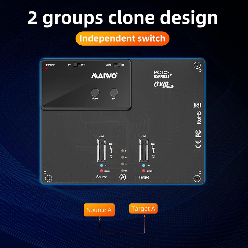 Portable Dual Bay M.2 NVME Docking Station R681132