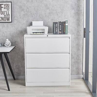 White 3 Drawer File Cabinet Q68067