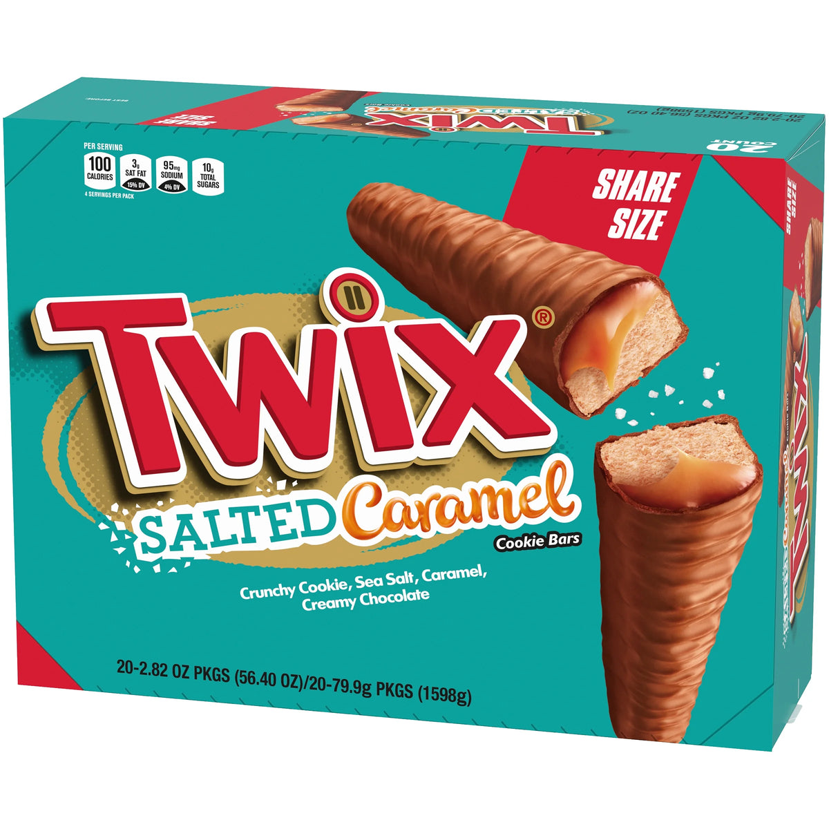 Salted Caramel Chocolate Cookie Bars, 2.8 Ounce, 20 Count B76145