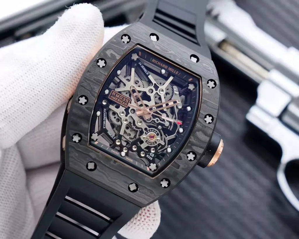 Black Rubber Strap Watch Y20552