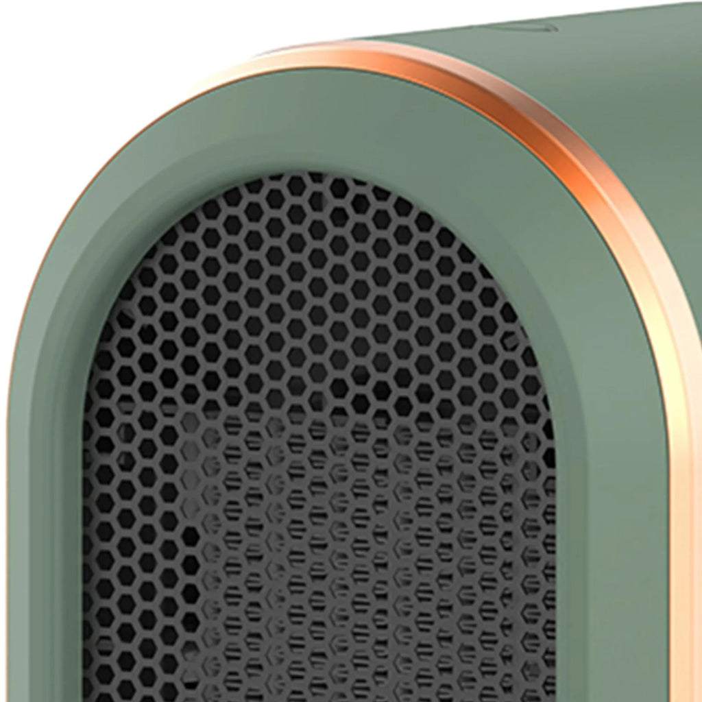 Green Mini Heater Fan with Tip Over Protection I35230