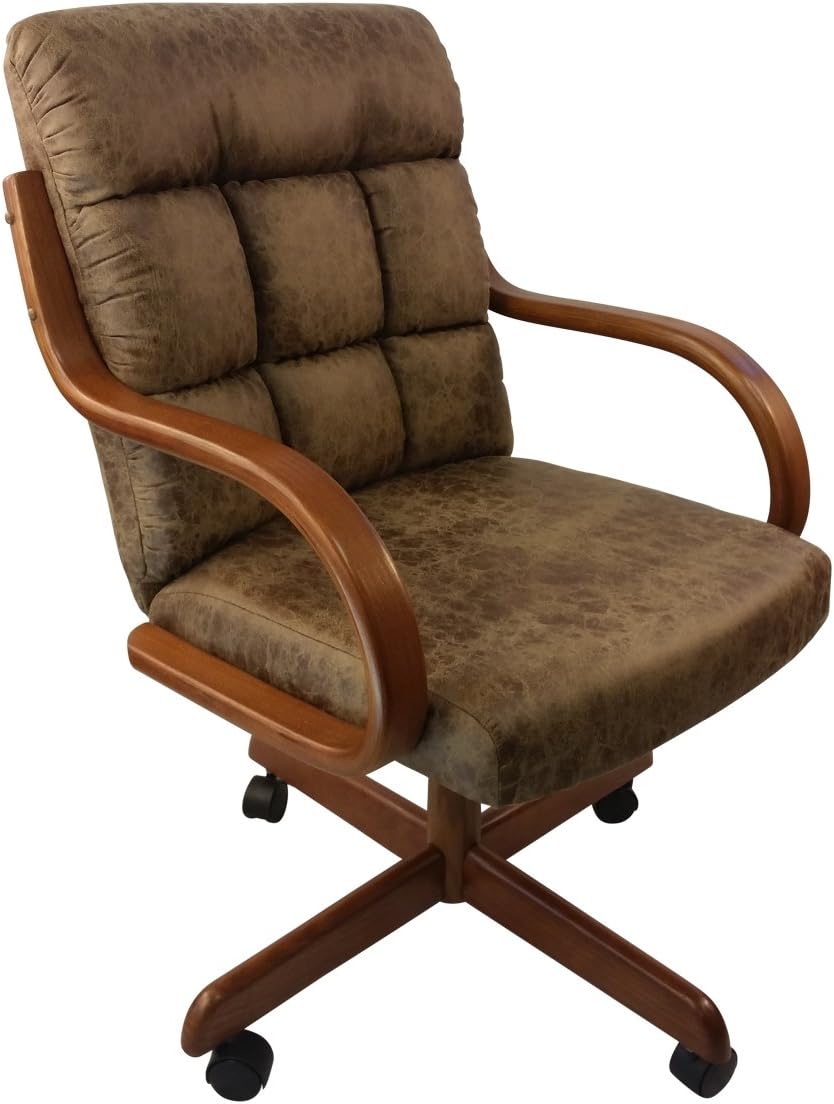 Rawhide Microsuede Swivel Tilt Caster Arm Chair R8232