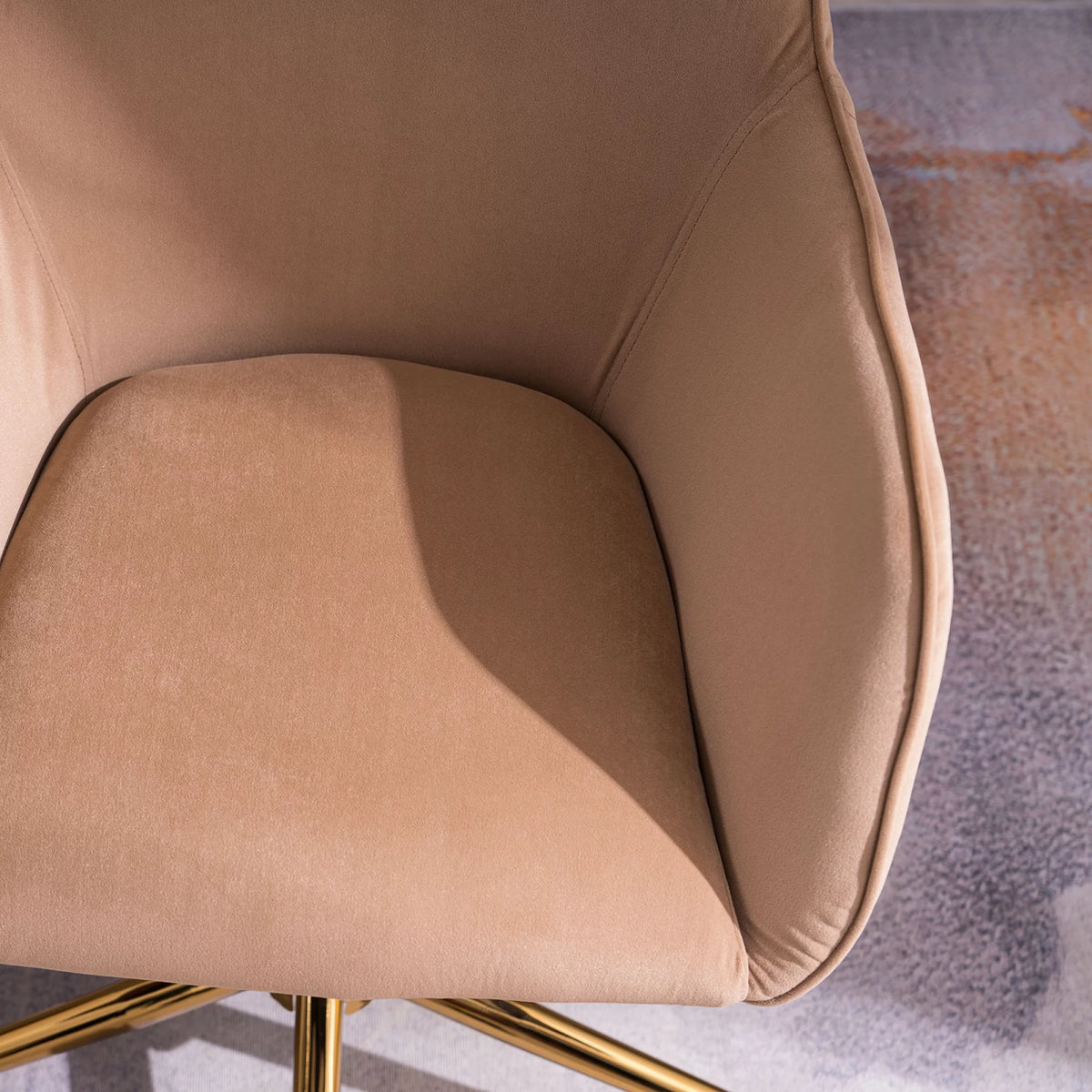 Velvet Adjustable Height Office Chair with Metal Legs and Wheels R727