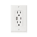 2-Pack Duplex Outlet Receptacle with 2 USB Ports, 4.8 Amp W156368