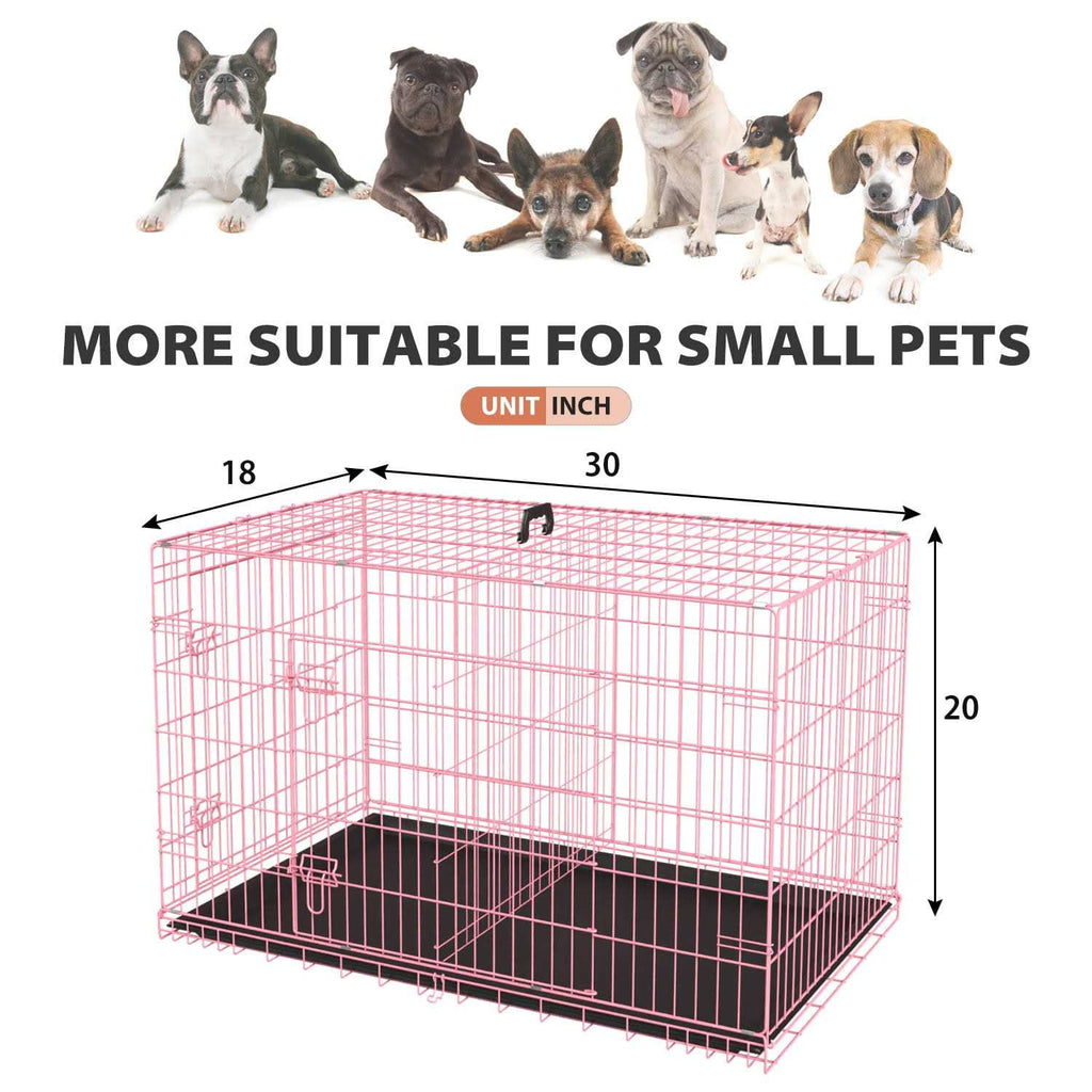 Large Foldable Double-Door Metal Wire Dog Crate Z834272
