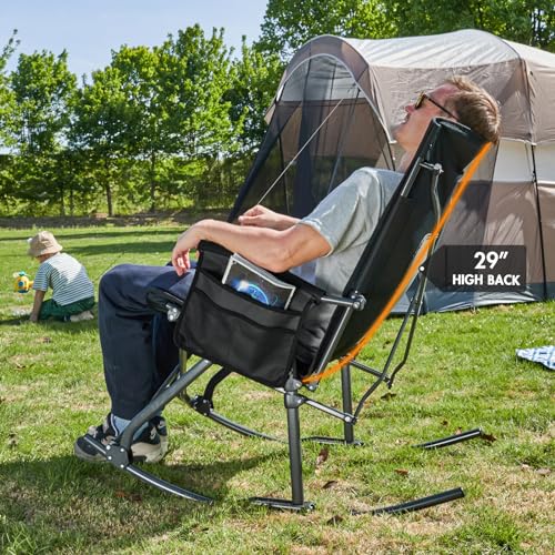 Oversized Folding Rocking Camping Chair with Carry Bag O124