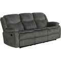 Charcoal Upholstered Motion Sofa with Drop-down Table M1143