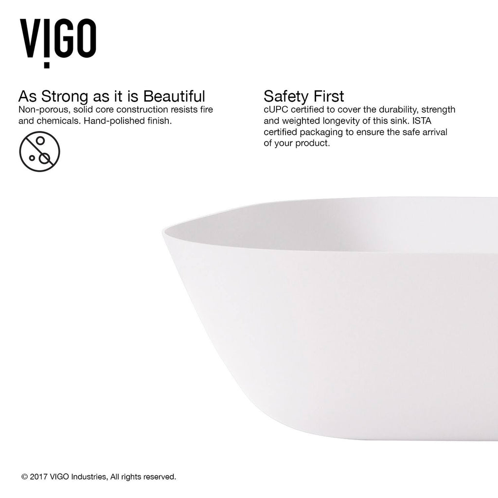 Matte Stone Vessel Bathroom Sink (White) A77997