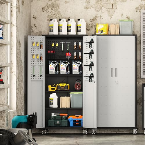 Metal Garage Storage Cabinet with Wheels D5547