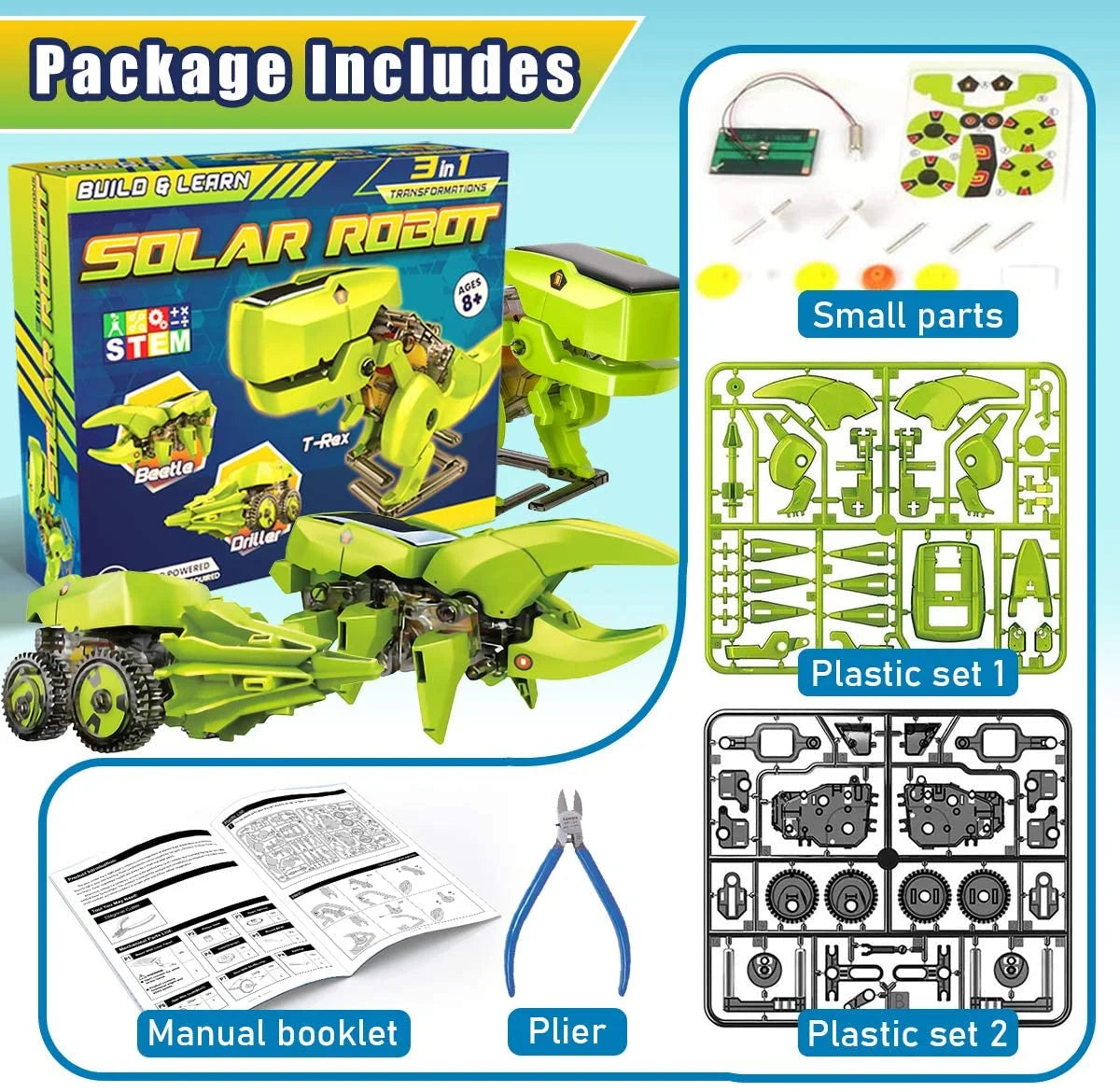 Solar Robot Kit 3-in-1 STEM Projects Robot Kit N405543
