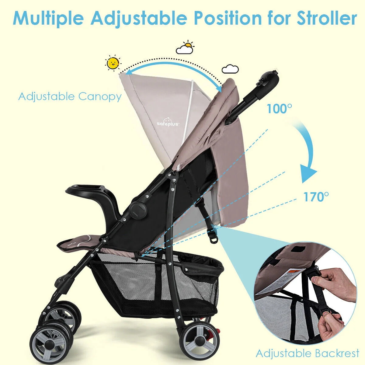 Foldable Lightweight Baby Stroller Pushchair X6000