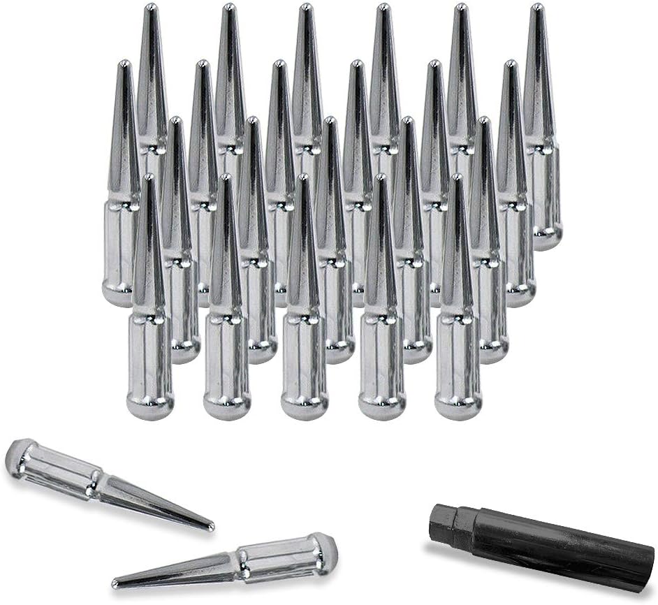 Chrome Solid Steel Spike Wheel Lug Nuts (24pcs) K126555