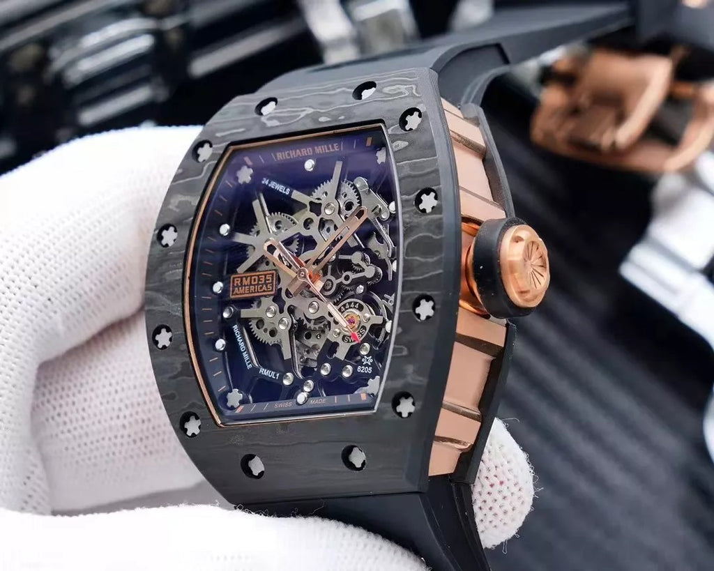 Black Rubber Strap Watch Y20552