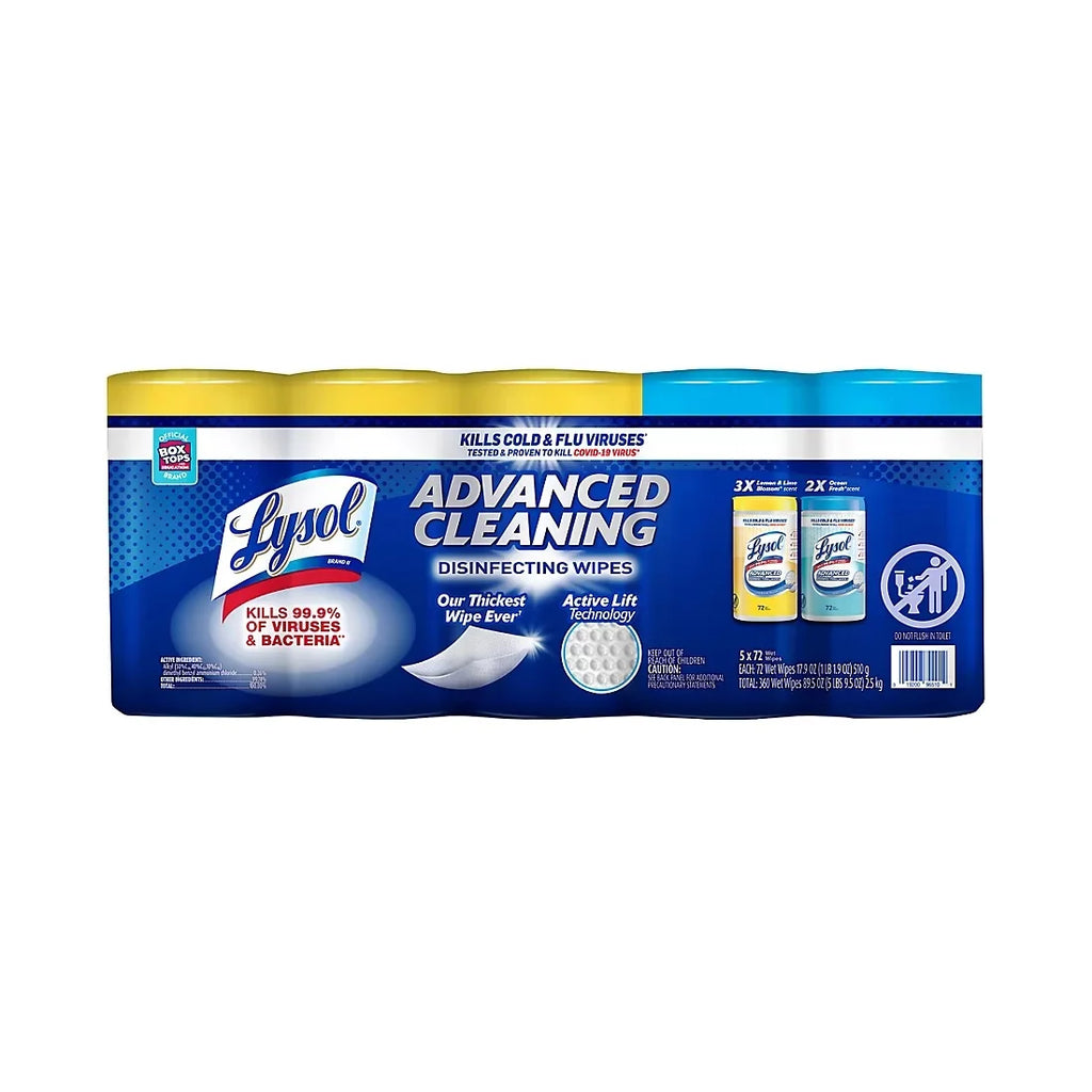 Advanced Cleaning Disinfecting Wipes Variety Pack, Pack Of 360 Wipes R715751