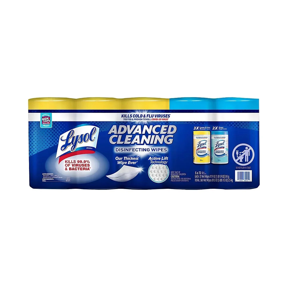 Advanced Cleaning Disinfecting Wipes Variety Pack, Pack Of 360 Wipes R715751