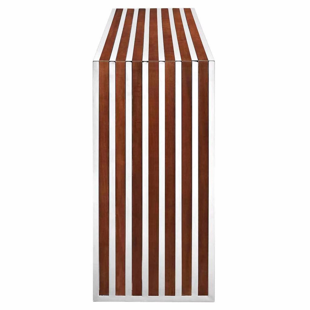 Walnut Wood Inlay Console Table or Bench Z733