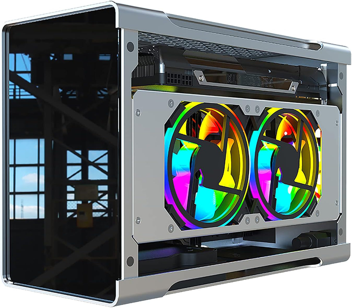 Mini ITX Aluminum Computer Case with Tempered Glass X538