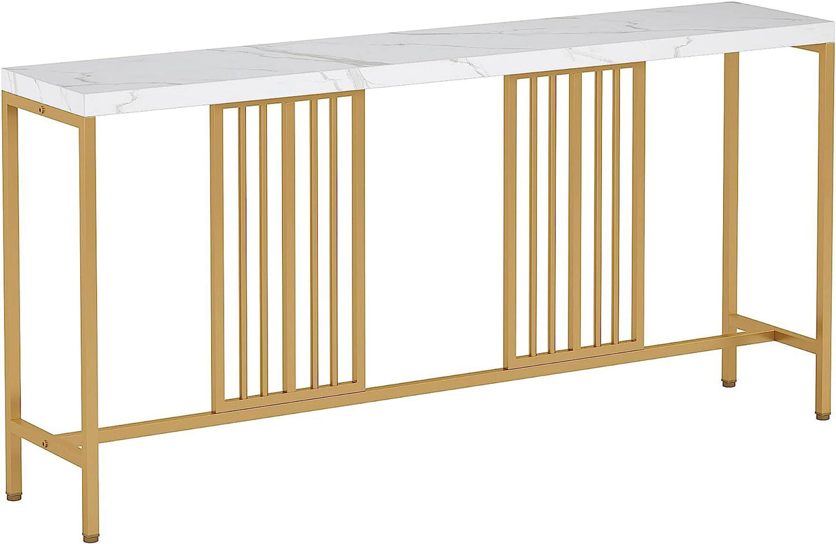 70.9 Inch Extra Long White and Gold Console Table T255