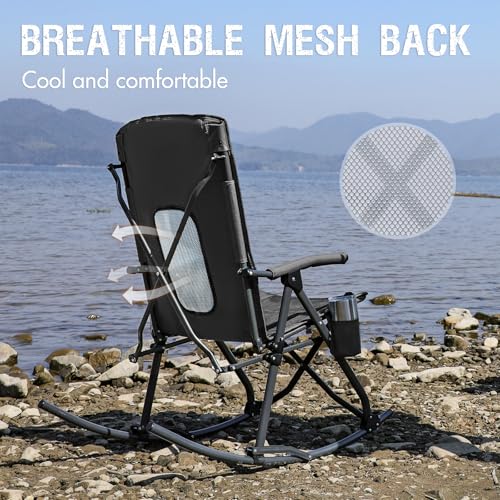 Oversized Folding Rocking Camping Chair with Carry Bag O124