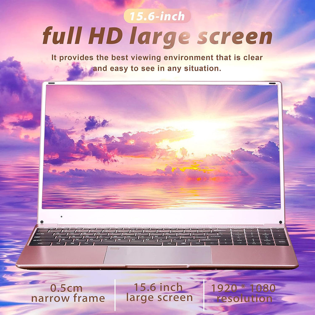 15.6 Inch FHD Luminous Keyboard Laptop 12G RAM 256GB SSD Rose Gold A86655