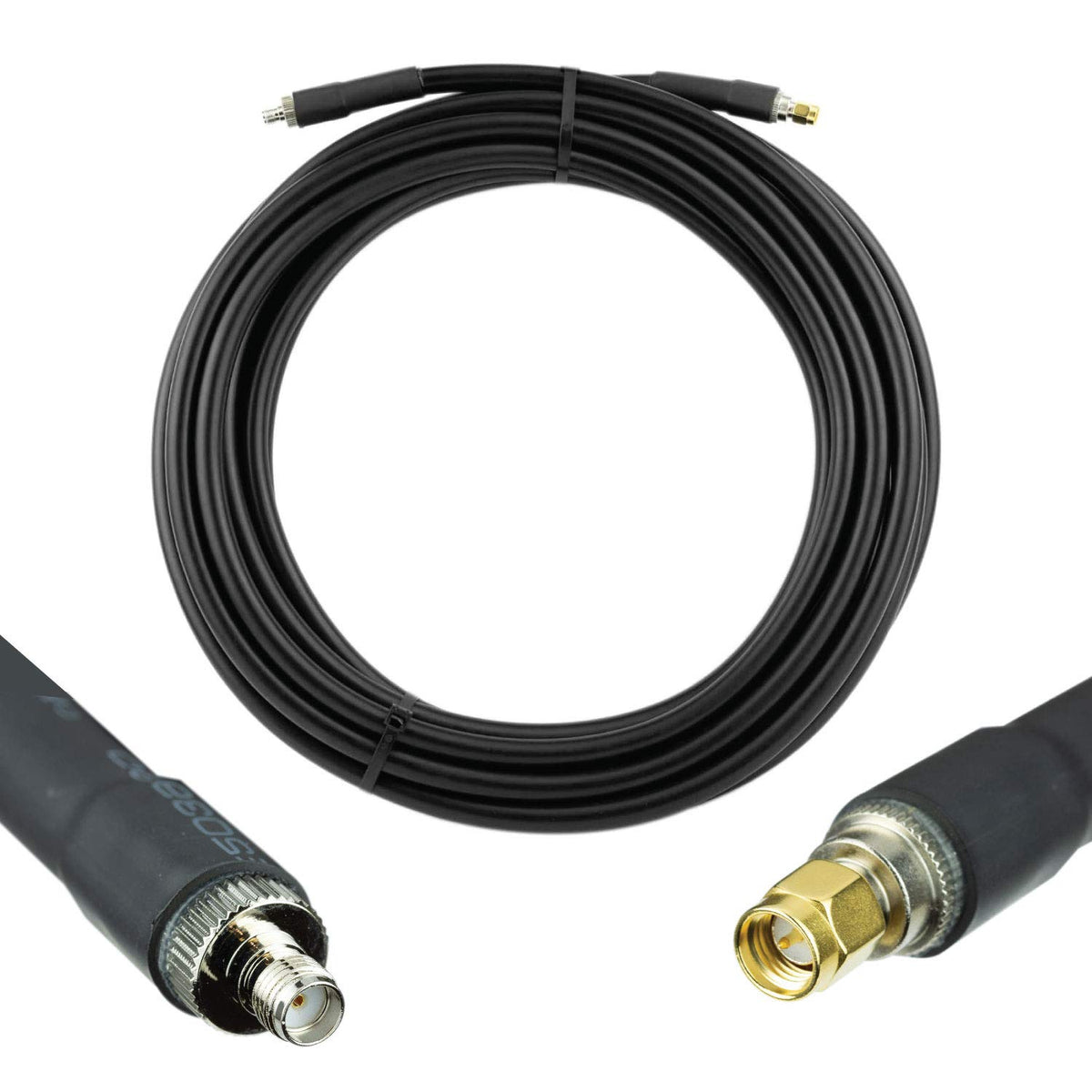 Heavy Duty Ultra Low Loss 50ohm Coaxial Cable 100ft Black N Male to N Male L92425