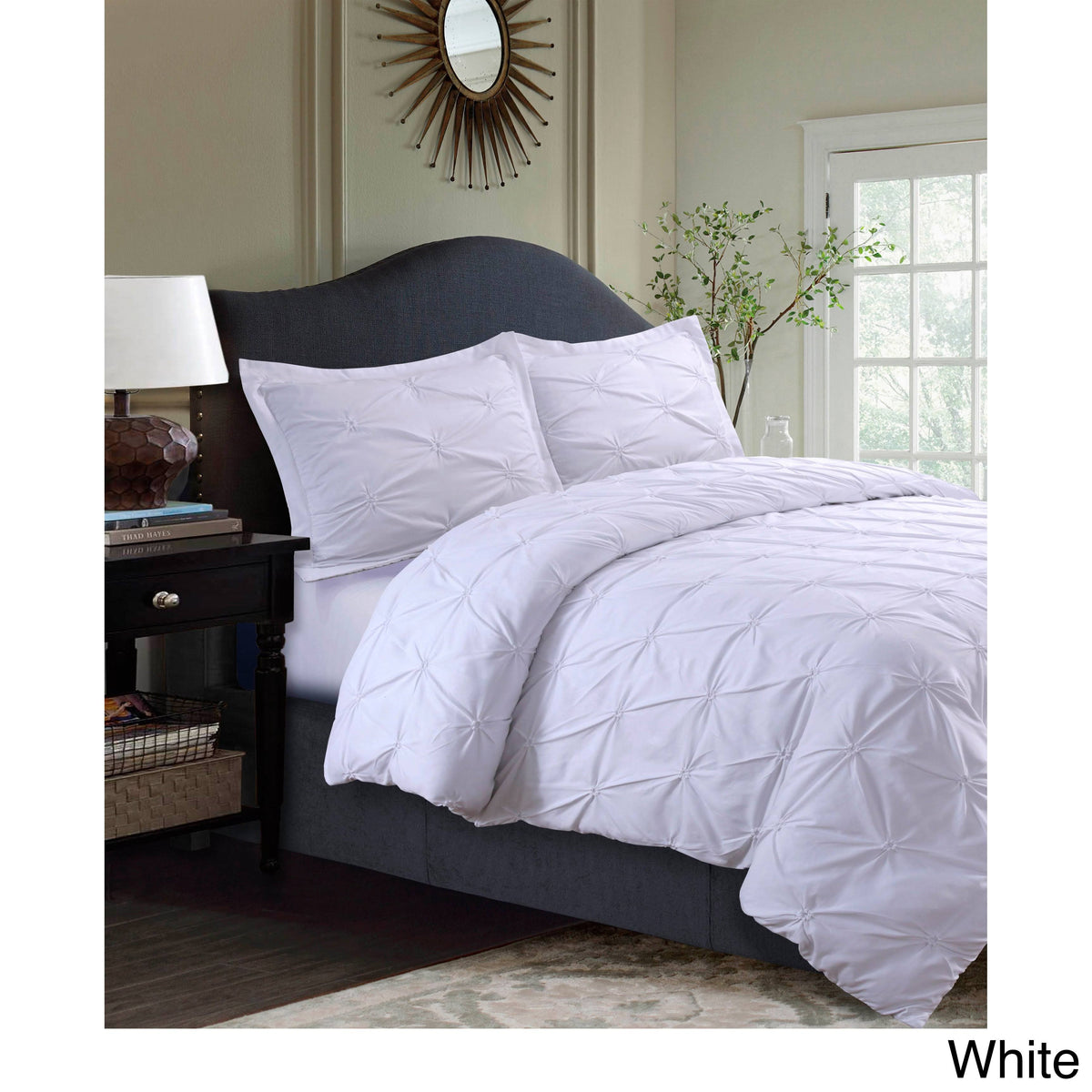 King White Microfiber Oversized Duvet Cover Set J378598