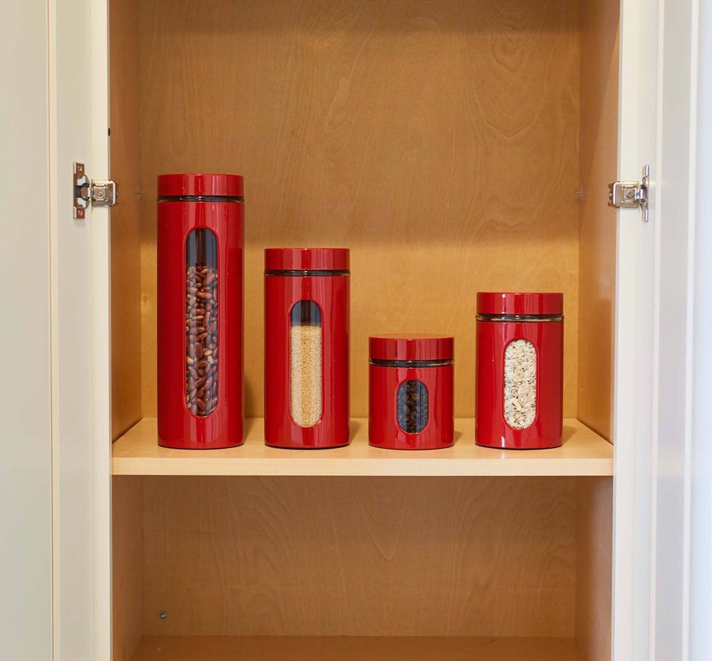 Glass and Stainless Steel Canister Set Z105