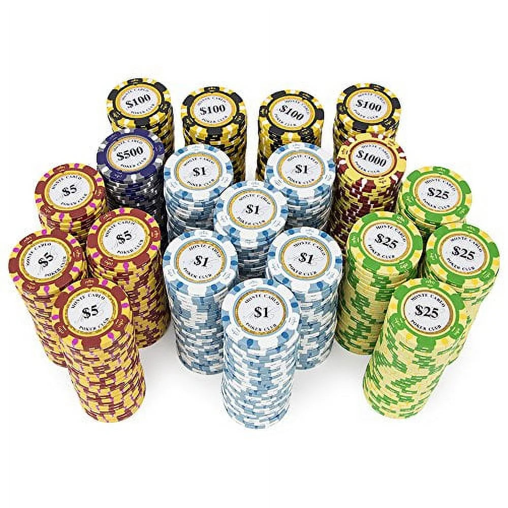 500ct. 14g Poker Chip Set in Aluminum Metal Carry Case M868047