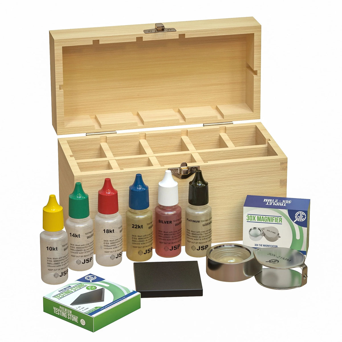 Jewelry Test Kit with Storage Box for 10K 14K 18K 22K 24K Sterling Precious Metals R783