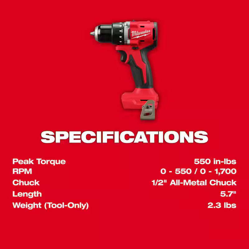 18V Brushless Cordless 1/2 in. Compact Drill/Driver Q94559