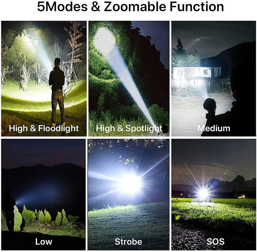 100000 High Lumens Usb Rechargeable Waterproof Flashlight K785