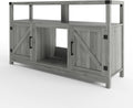 Farmhouse TV Stand with 2 Cabinets and Fireplace I938