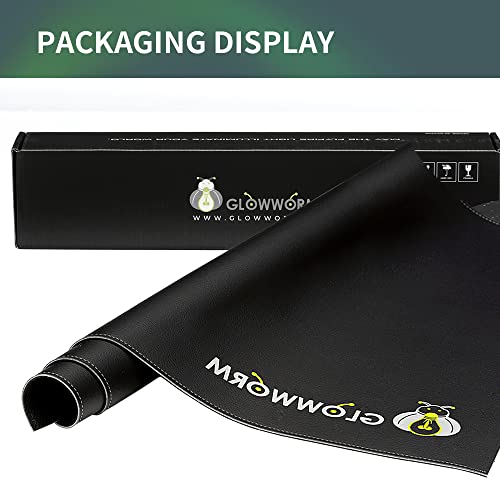 Black Non-Slip Waterproof Pu Leather Desk Pad 23.6in*15.7in S718