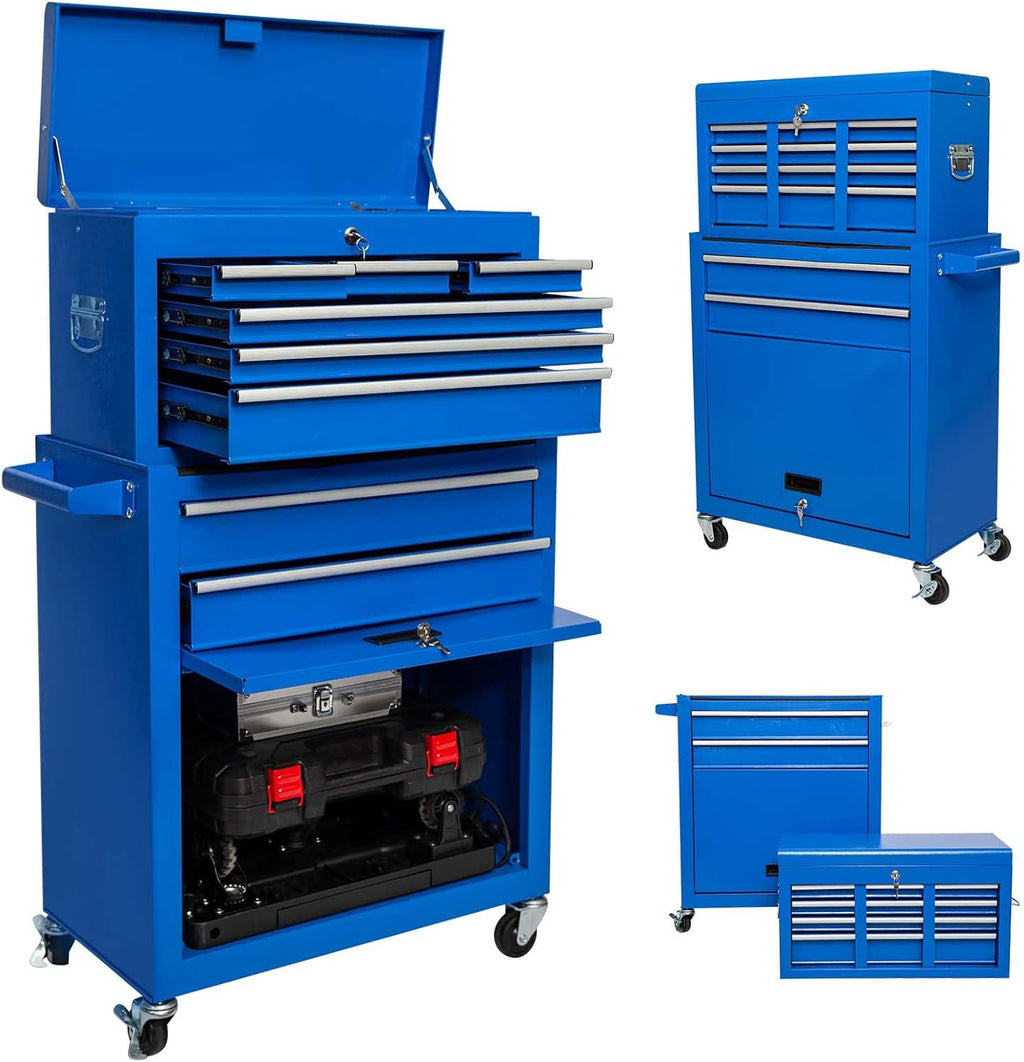 8 Drawer Rolling Tool Chest with Lock and 4 Wheels Q32667