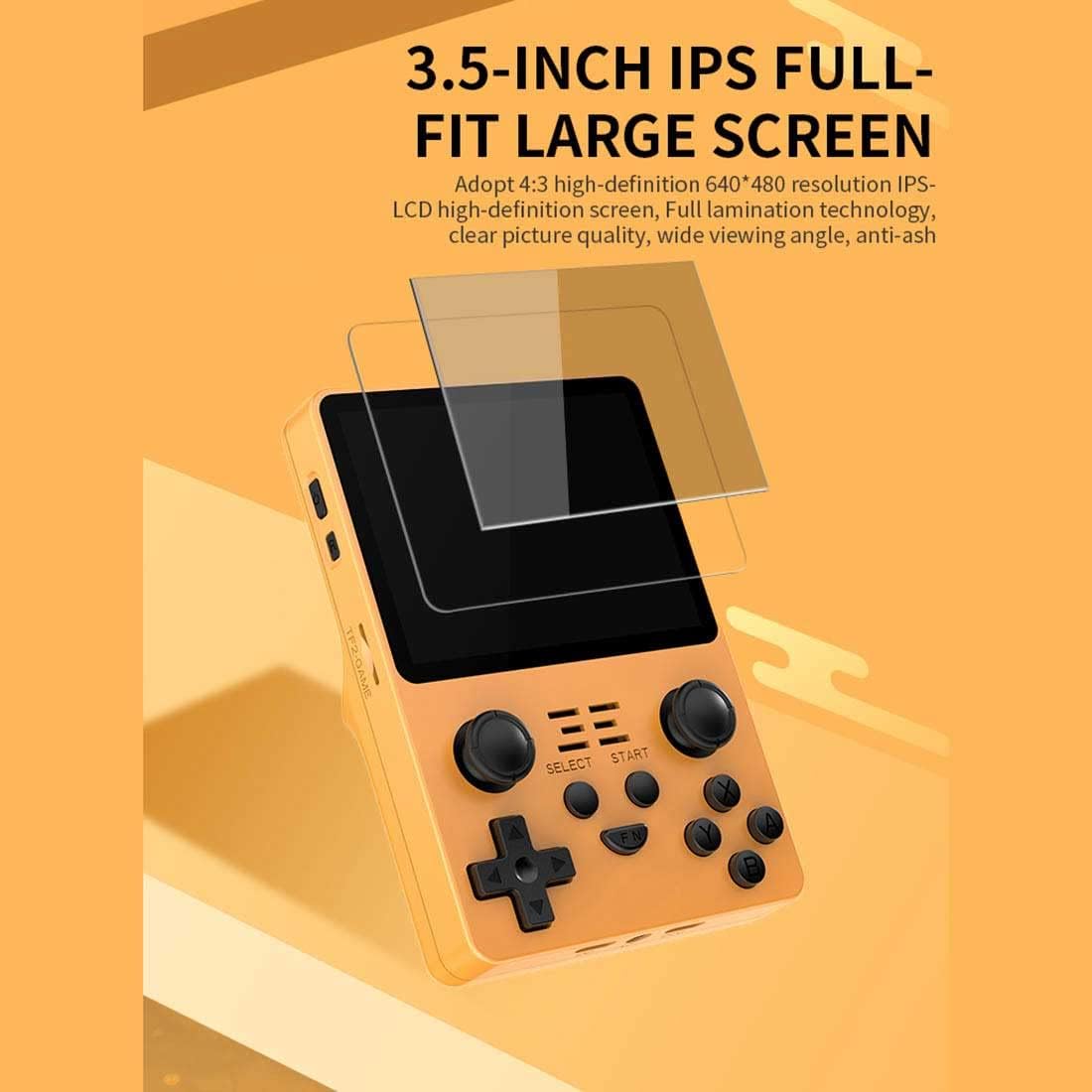 Yellow 3.5 Inch Handheld Game Console O332416