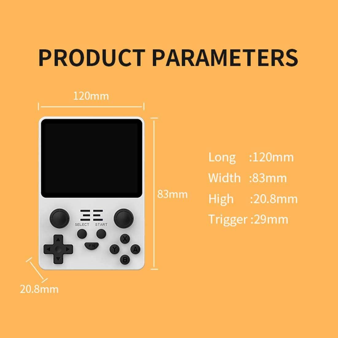 Yellow 3.5 Inch Handheld Game Console O332416