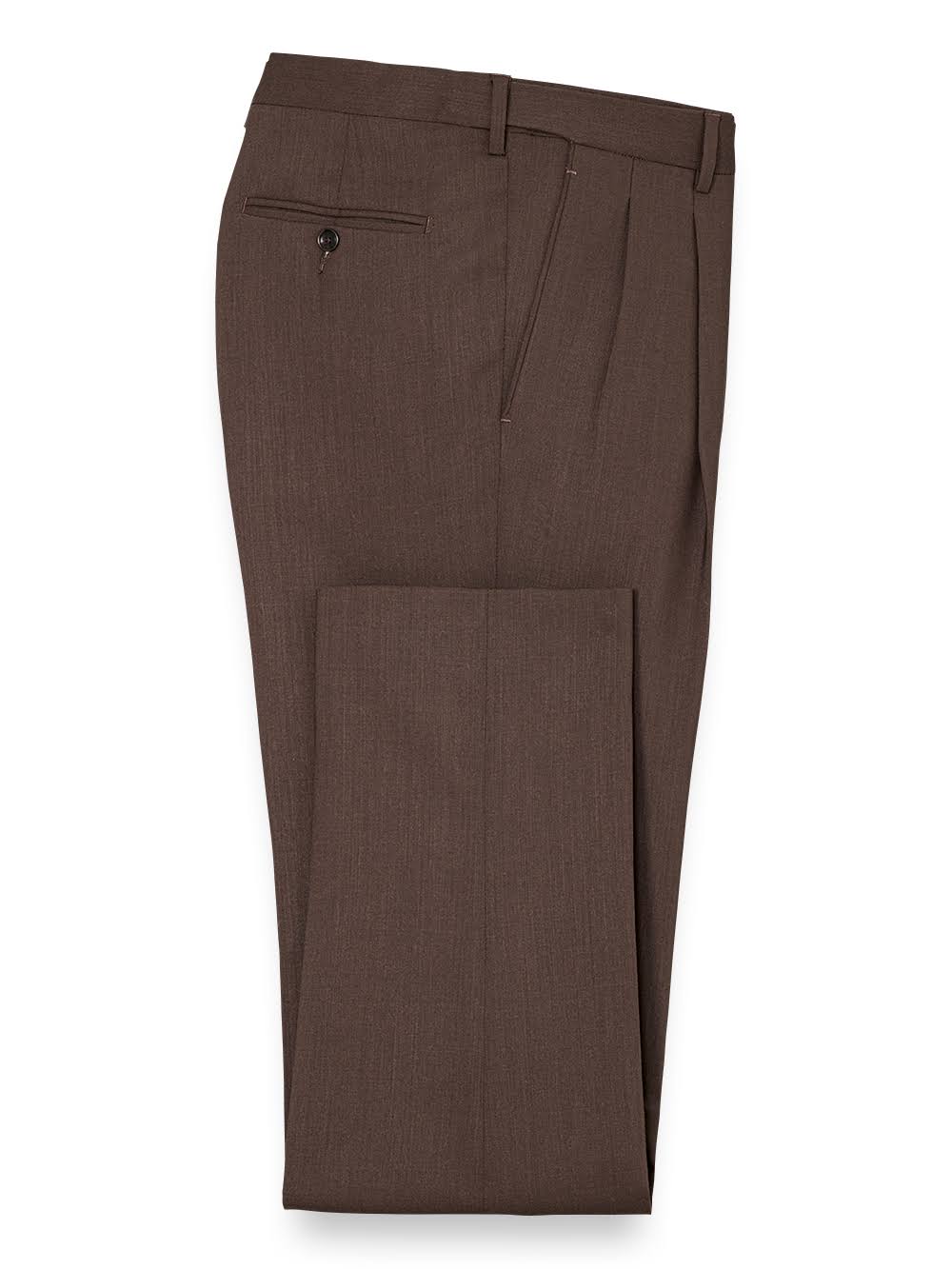 Tailored Fit Solid Brown Wool Suit A20516