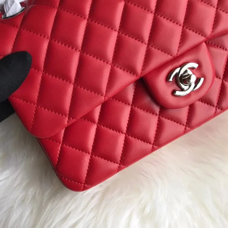 Red Medium Size Lambskin Leather Flap Bag G569970