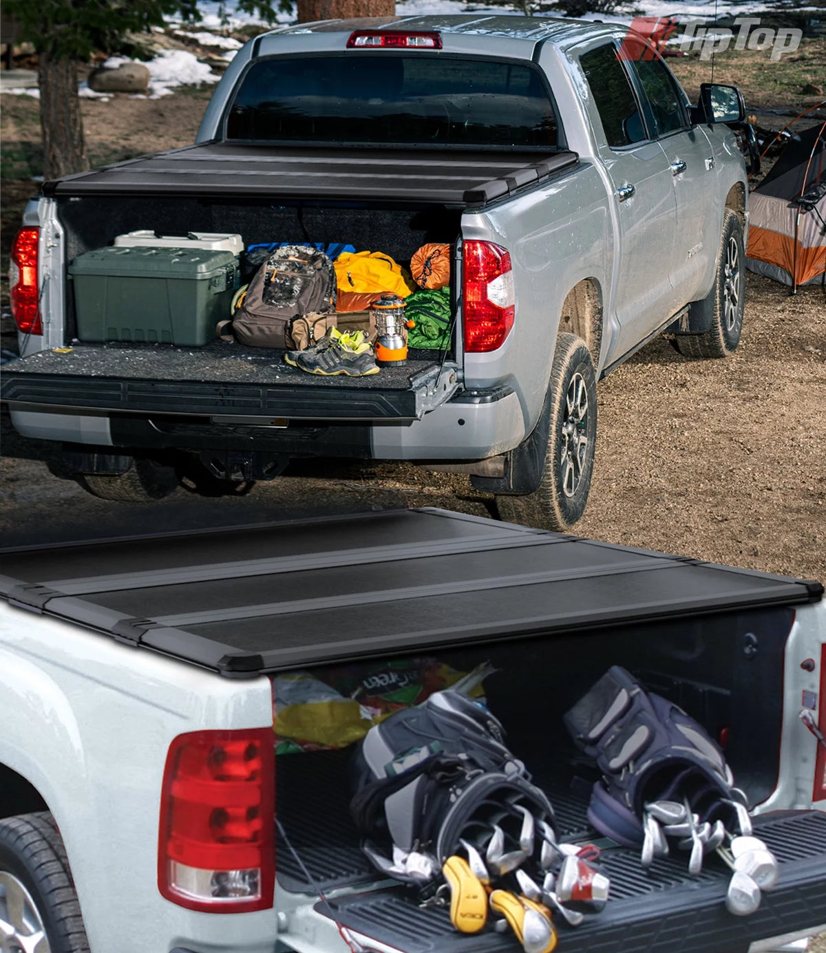 Tri-Fold Hard Tonneau Cover Truck Bed FRP On Top 5.5ft Bed C30174