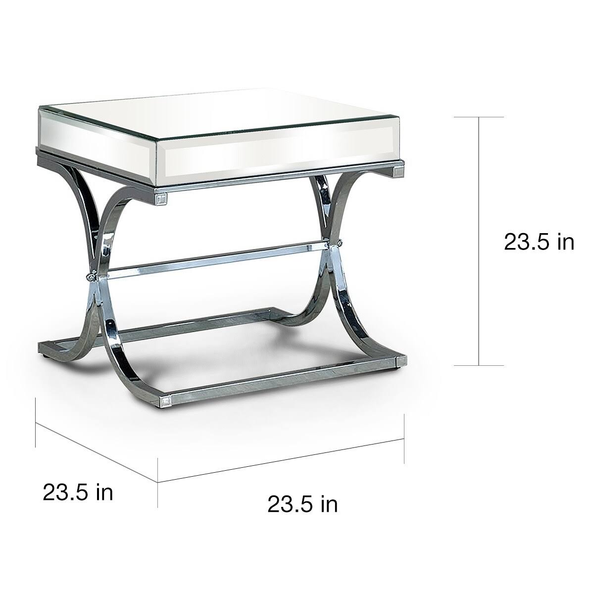 Chrome Metal Square End Table Z37304