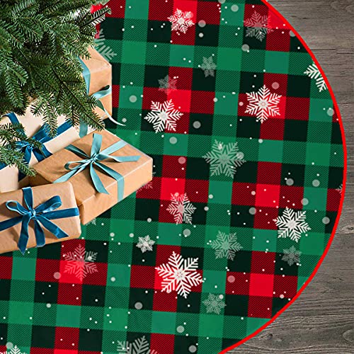Red 48 inches Plush Christmas Tree Skirt G809287