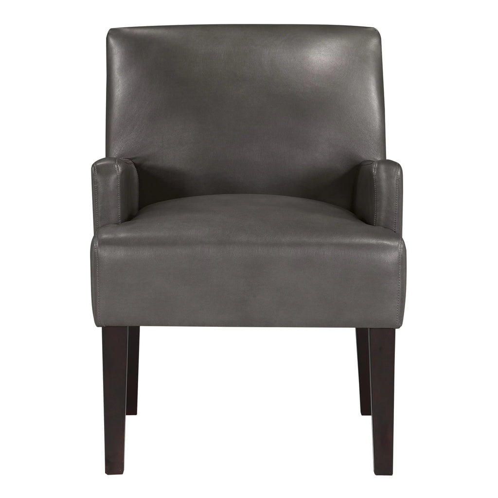 Pewter Faux Leather Guest Chair D3950