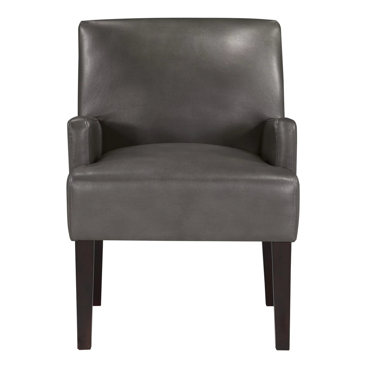 Pewter Faux Leather Guest Chair D3950