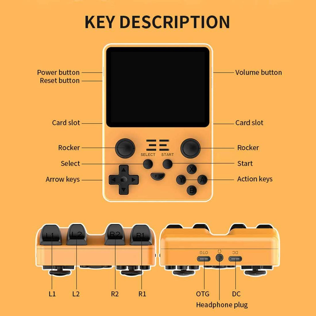 Yellow 3.5 Inch Handheld Game Console O332416