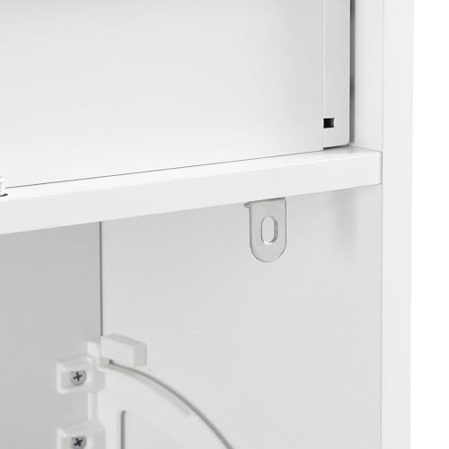 White Shoe Cabinet with 2 Drawers and Adjustable Shelf W34047