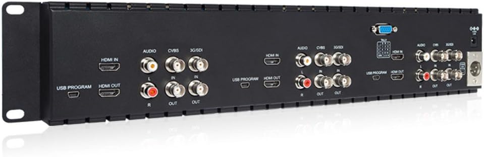 Triple 5 Inch 2RU 800×480 Broadcast LCD Rack Mount Monitor with 3G-SDI, HDMI, AV Input and Output Y298
