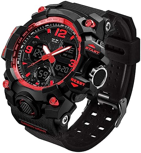 Men's Analog Sports Watch LED Military Digital Watch Electronic Stopwatch Large Dual Dial Time Outdoor Army Wrist Watch Tactical Q487651
